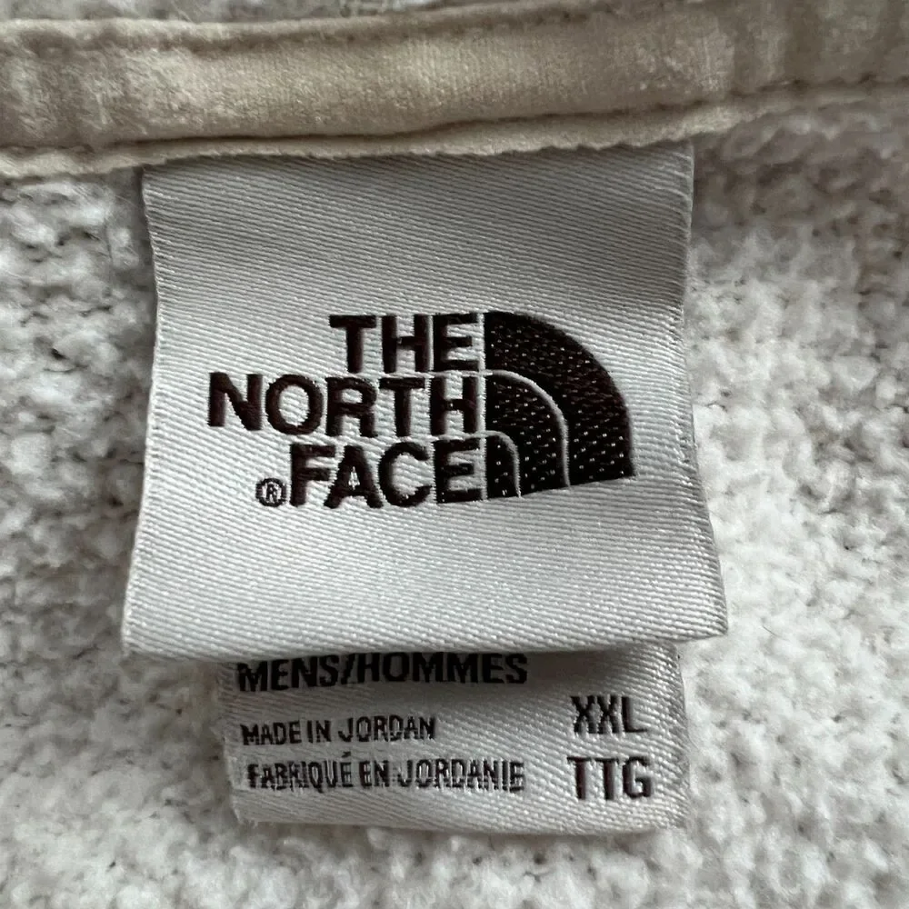 The North Face Sweater Mens XXL Cream Pullover Waffle Hoodie 1/4 Zip